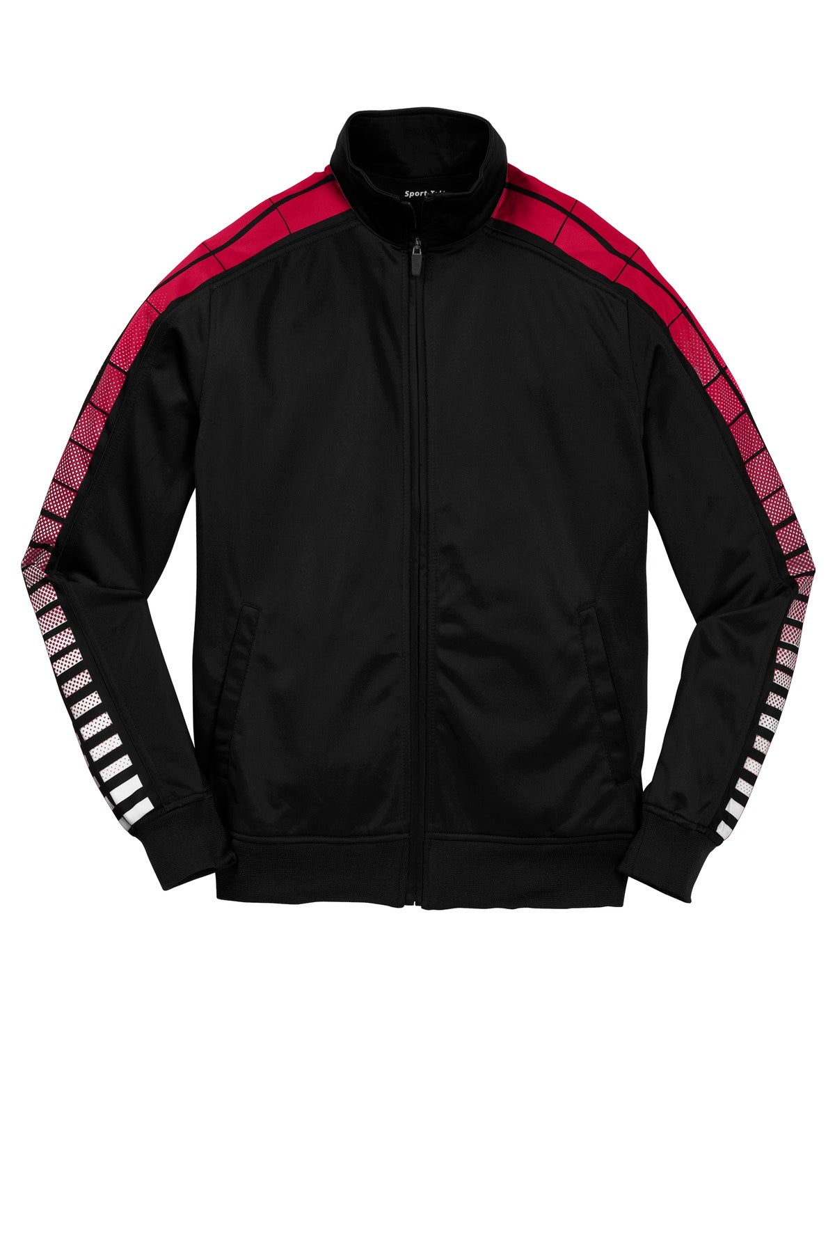 Sport-Tek Youth Dot Sublimation Tricot Track Jacket Youth Apparel Jackets & Vests