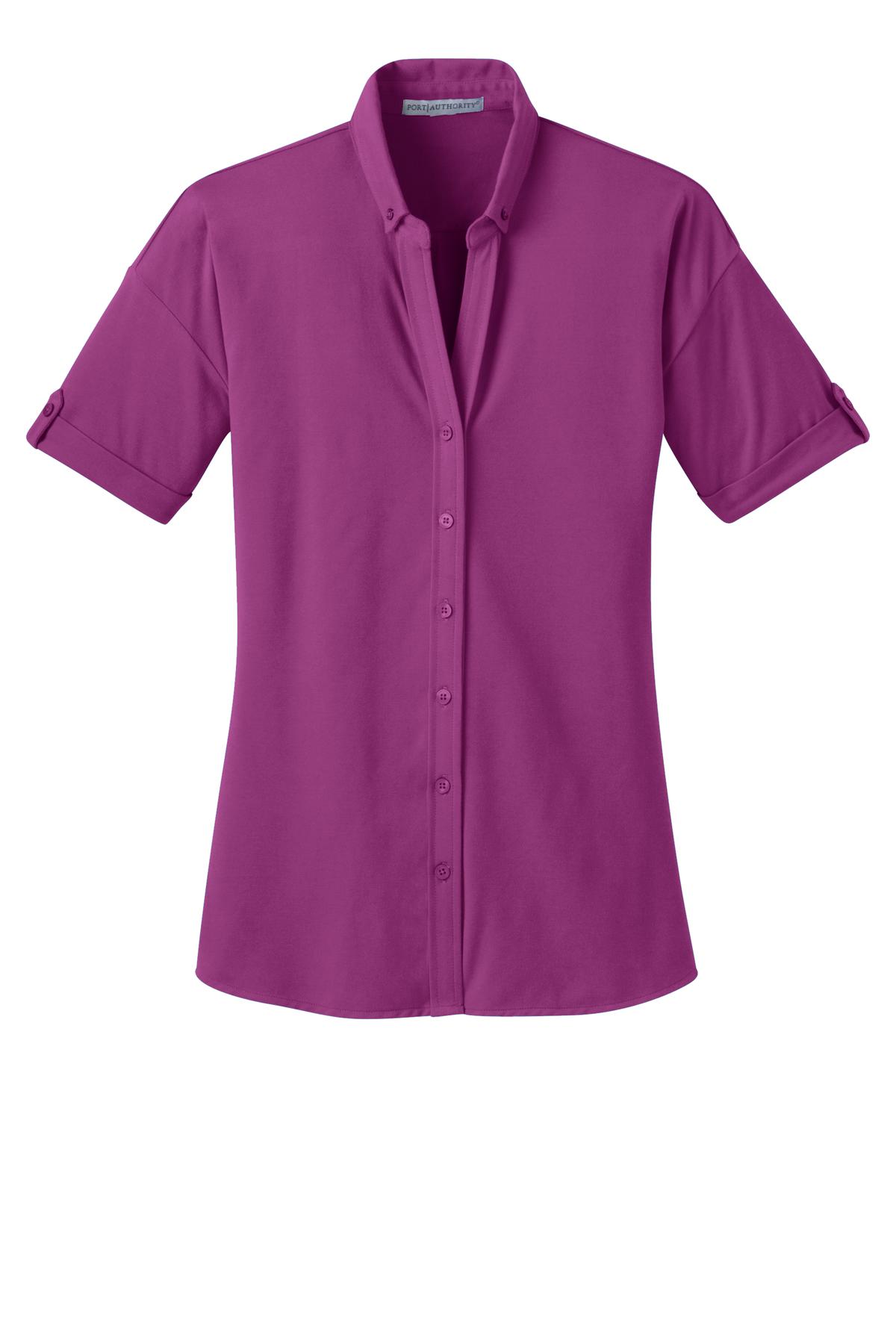 Port Authority Women's Stretch Pique Button-Front Shirt