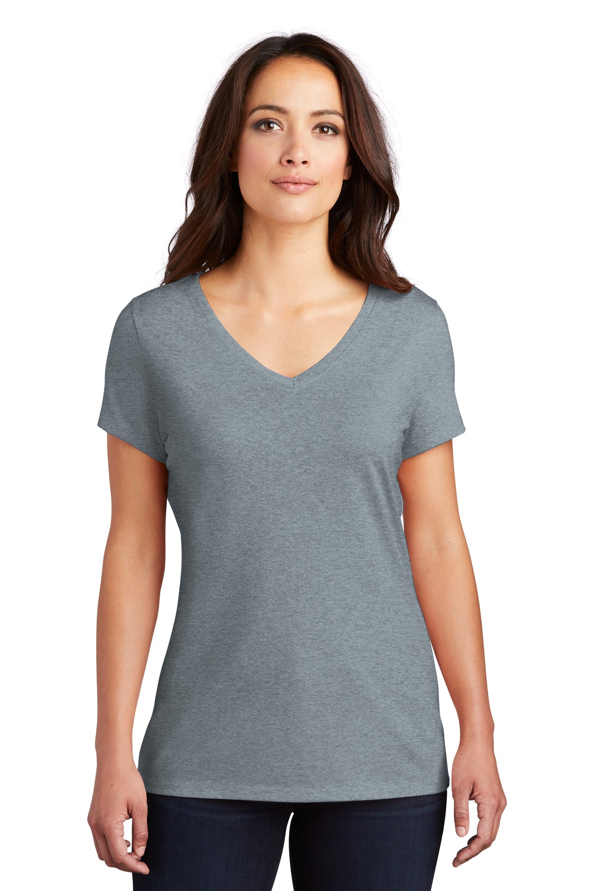 District Women's Perfect Tri V-Neck Tee. DM1350L Womens Apparel Shirts & Tops