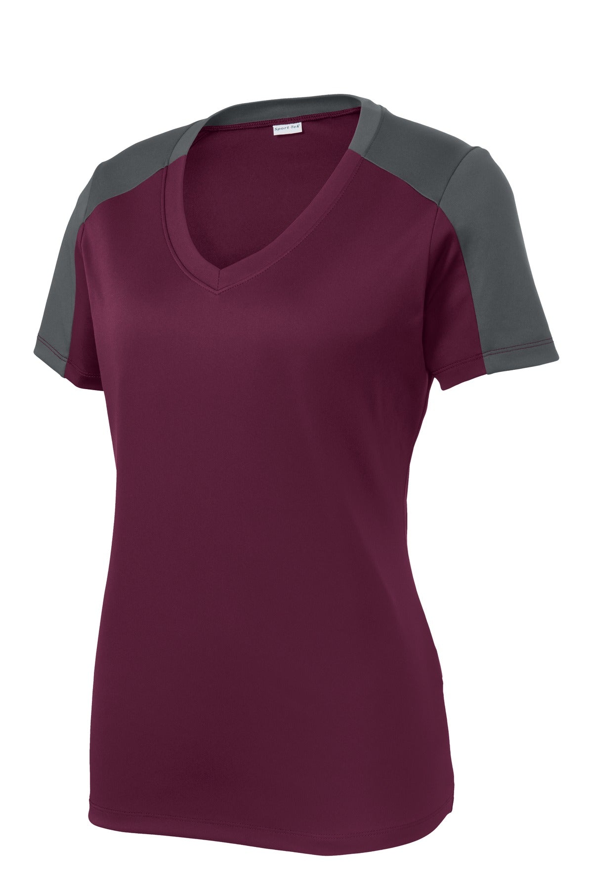 Sport-Tek Women's PosiCharge Competitor Sleeve-Blocked V-Neck Tee LST354