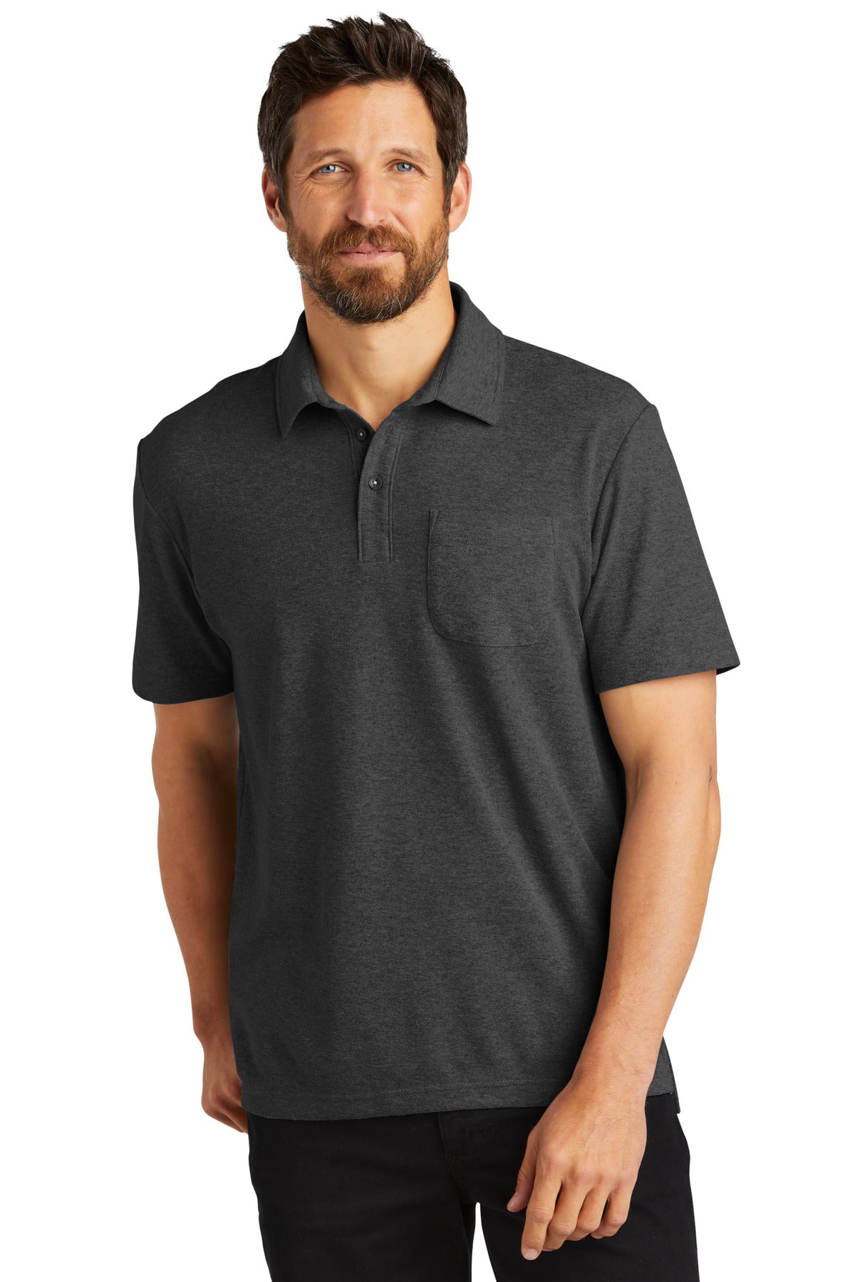 Port Authority Men's C-Free Cotton Blend Pique Pocket Polo Mens Apparel Shirts & Tops