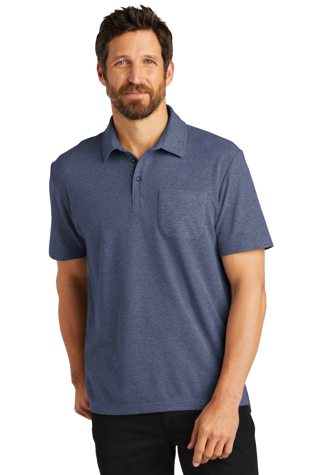 Port Authority Men's C-Free Cotton Blend Pique Pocket Polo Mens Apparel Shirts & Tops
