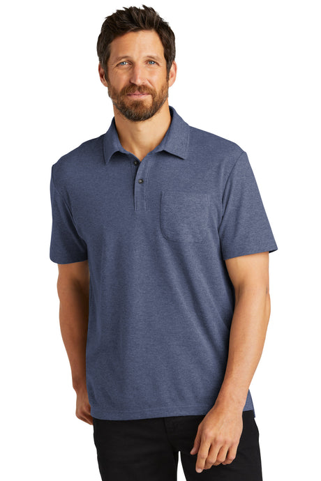 Port Authority Men's C-Free Cotton Blend Pique Pocket Polo Mens Apparel Shirts & Tops