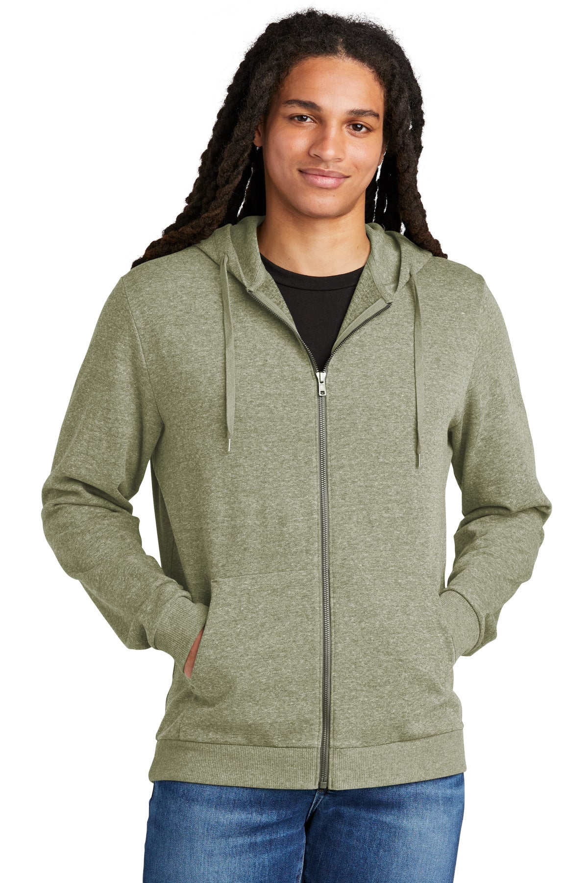 District Men's Perfect Tri Fleece Full-Zip Hoodie Mens Apparel Sweatshirts & Fleece