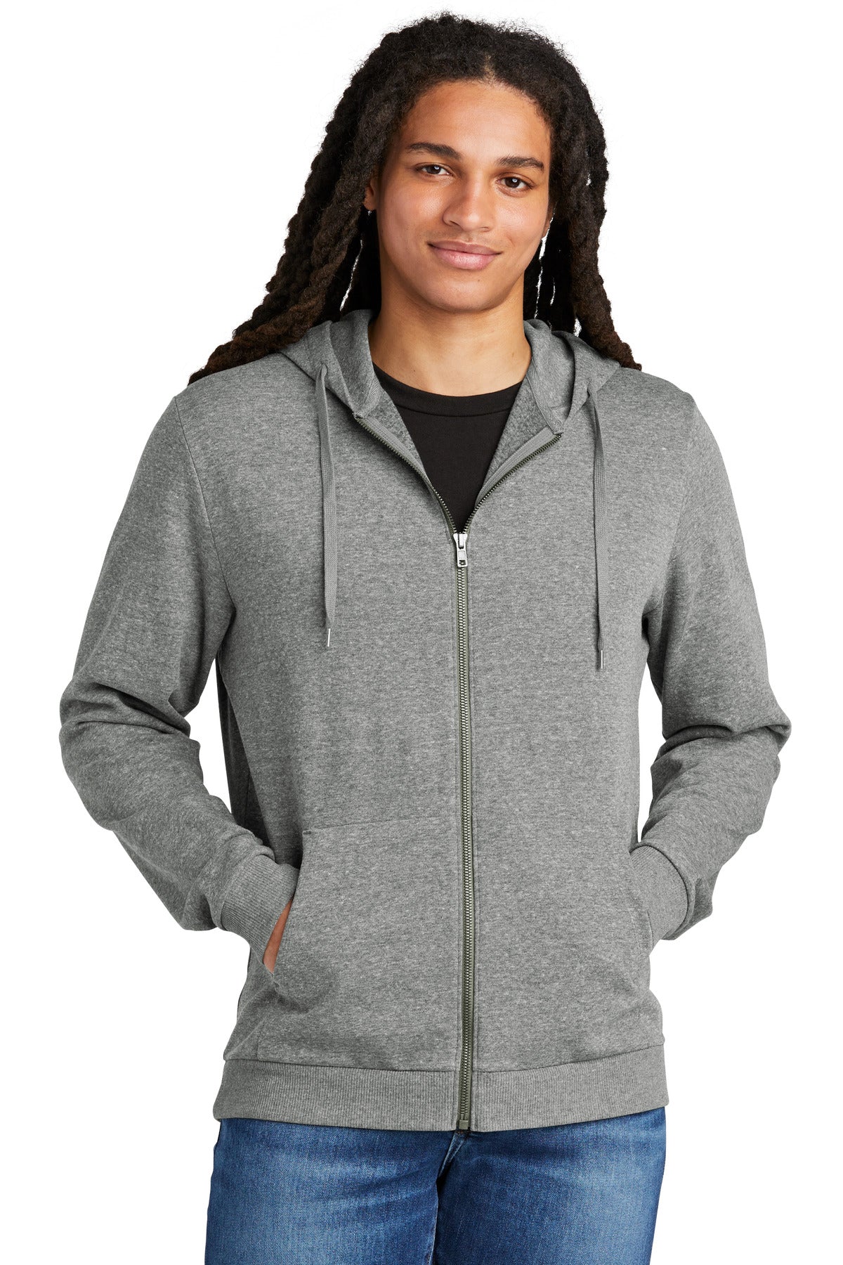 District Men's Perfect Tri Fleece Full-Zip Hoodie Mens Apparel Sweatshirts & Fleece