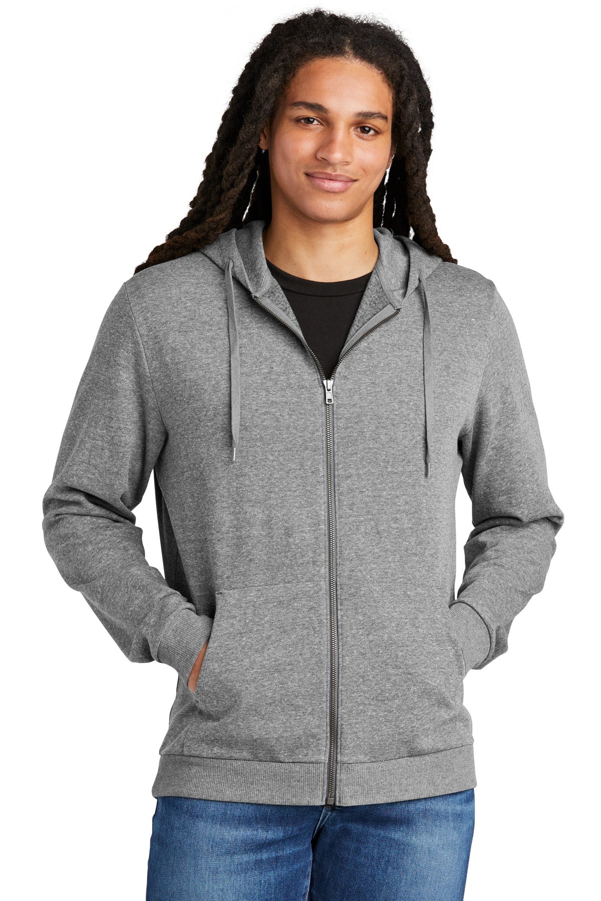 District Men's Perfect Tri Fleece Full-Zip Hoodie Mens Apparel Sweatshirts & Fleece