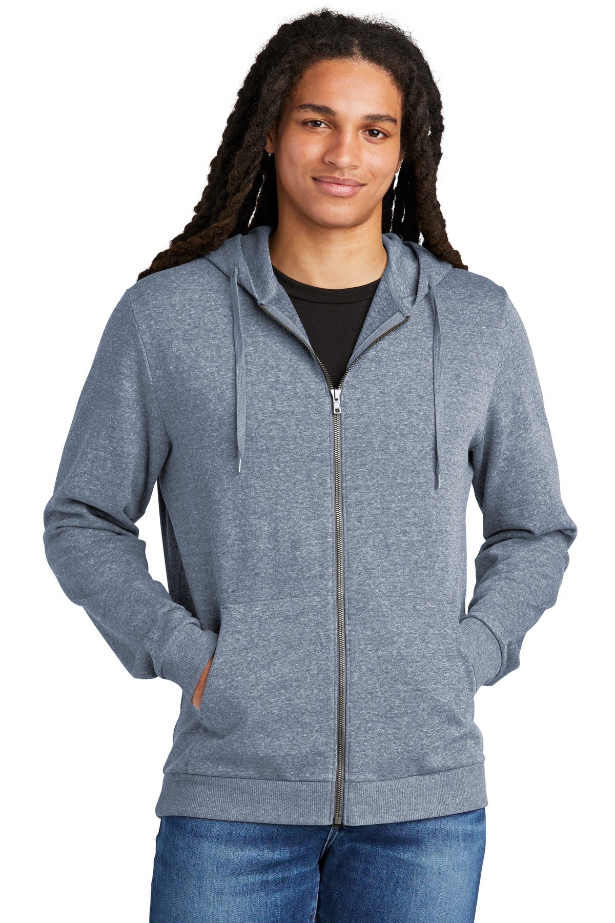 District Men's Perfect Tri Fleece Full-Zip Hoodie Mens Apparel Sweatshirts & Fleece
