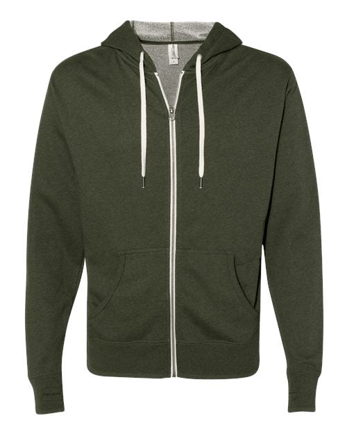 Independent Trading Co. Men's Heathered French Terry Full-Zip Hooded Sweatshirt Mens Apparel Sweatshirts & Fleece