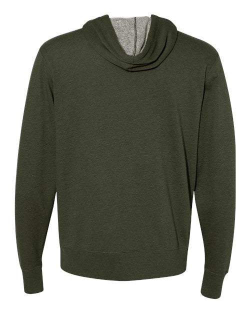 Independent Trading Co. Men's Heathered French Terry Full-Zip Hooded Sweatshirt Mens Apparel Sweatshirts & Fleece