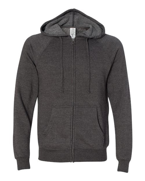 Independent Trading Co. Men's Special Blend Raglan Full-Zip Hooded Sweatshirt Mens Apparel Sweatshirts & Fleece
