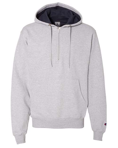 Champion Men's Cotton Max Hooded Quarter-Zip Sweatshirt Mens Apparel Sweatshirts & Fleece