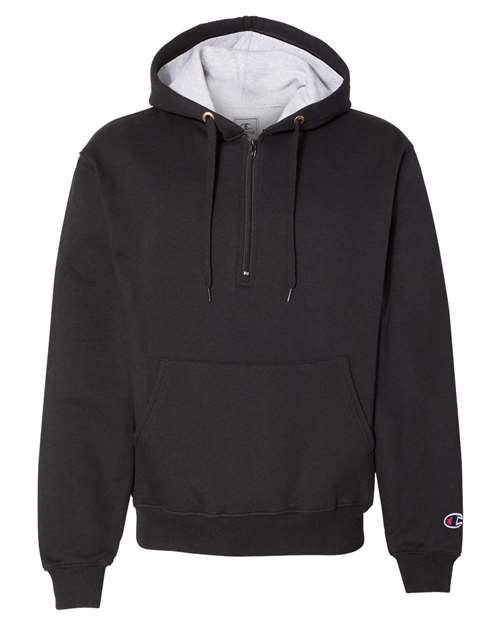 Champion Men's Cotton Max Hooded Quarter-Zip Sweatshirt Mens Apparel Sweatshirts & Fleece