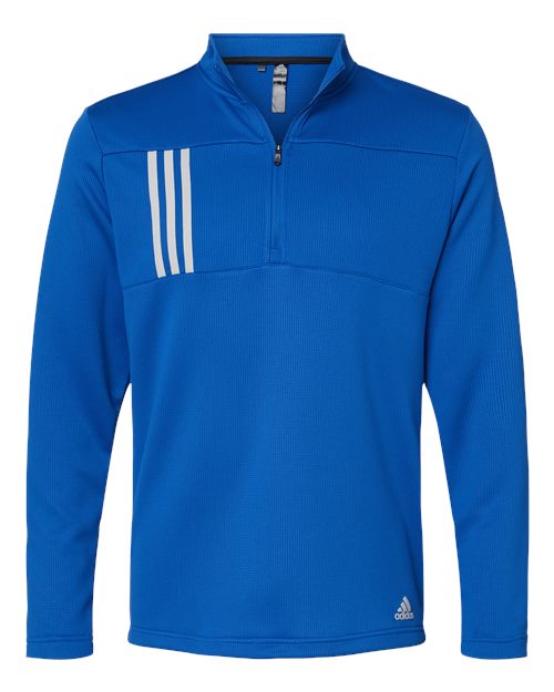 adidas Men's 3-Stripes Double Knit Quarter-Zip Pullover Mens Apparel Sweatshirts & Fleece