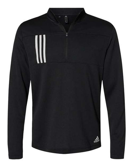 adidas Men's 3-Stripes Double Knit Quarter-Zip Pullover Mens Apparel Sweatshirts & Fleece