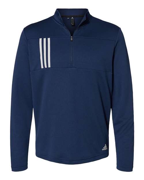 adidas Men's 3-Stripes Double Knit Quarter-Zip Pullover Mens Apparel Sweatshirts & Fleece