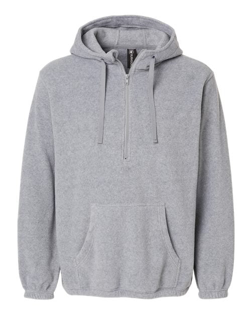 Burnside Polar Fleece Quarter-Zip Scuba Hooded Pullover Mens Apparel Sweatshirts & Fleece