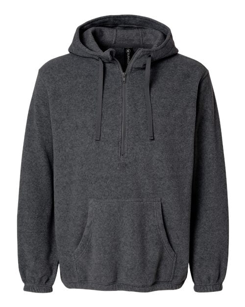 Burnside Polar Fleece Quarter-Zip Scuba Hooded Pullover Mens Apparel Sweatshirts & Fleece