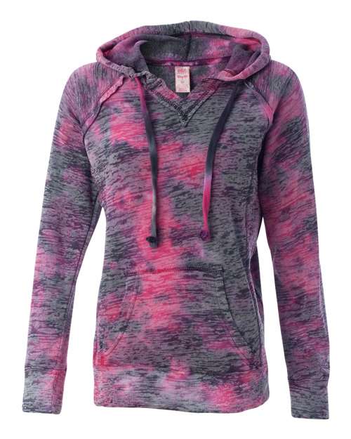 MV Sport Women's Courtney Burnout V-Notch Hooded Sweatshirt Womens Apparel Sweatshirts & Fleece