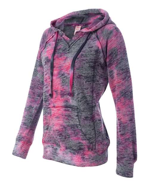 MV Sport Women's Courtney Burnout V-Notch Hooded Sweatshirt Womens Apparel Sweatshirts & Fleece