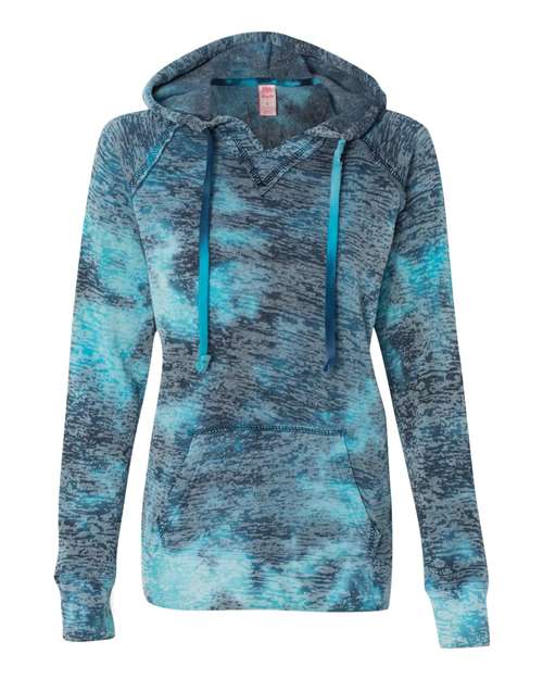MV Sport Women's Courtney Burnout V-Notch Hooded Sweatshirt Womens Apparel Sweatshirts & Fleece