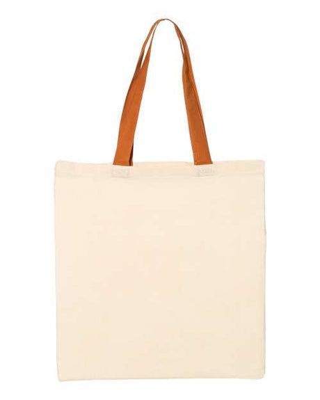 Q-Tees Economical Tote with Contrast-Color Handles Unisex Accessories Bags & Backpacks