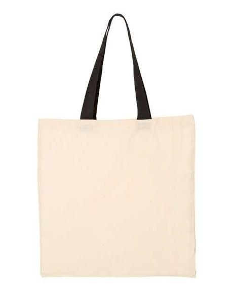 Q-Tees Economical Tote with Contrast-Color Handles Unisex Accessories Bags & Backpacks