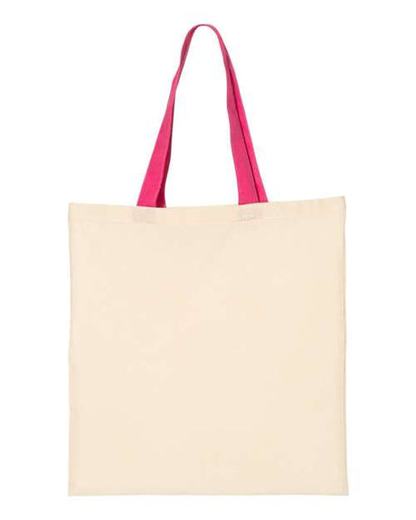 Q-Tees Economical Tote with Contrast-Color Handles Unisex Accessories Bags & Backpacks