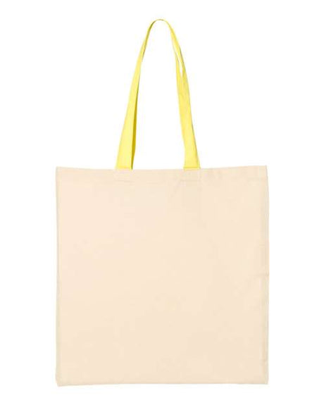 Q-Tees Economical Tote with Contrast-Color Handles Unisex Accessories Bags & Backpacks