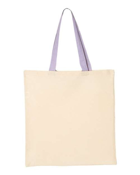 Q-Tees Economical Tote with Contrast-Color Handles Unisex Accessories Bags & Backpacks