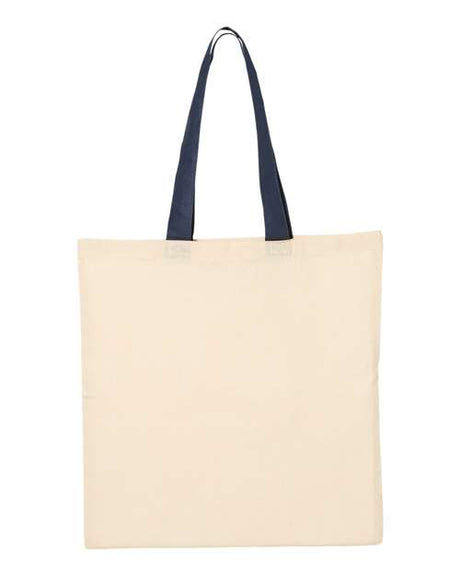 Q-Tees Economical Tote with Contrast-Color Handles Unisex Accessories Bags & Backpacks