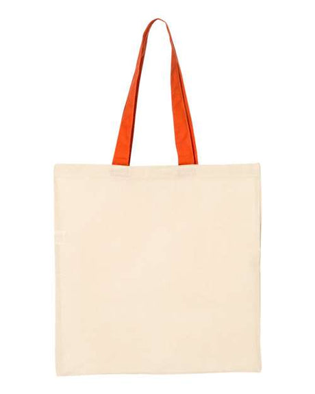 Q-Tees Economical Tote with Contrast-Color Handles Unisex Accessories Bags & Backpacks