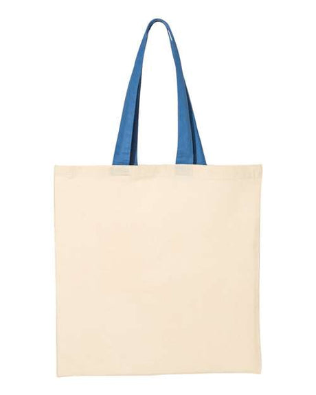 Q-Tees Economical Tote with Contrast-Color Handles Unisex Accessories Bags & Backpacks