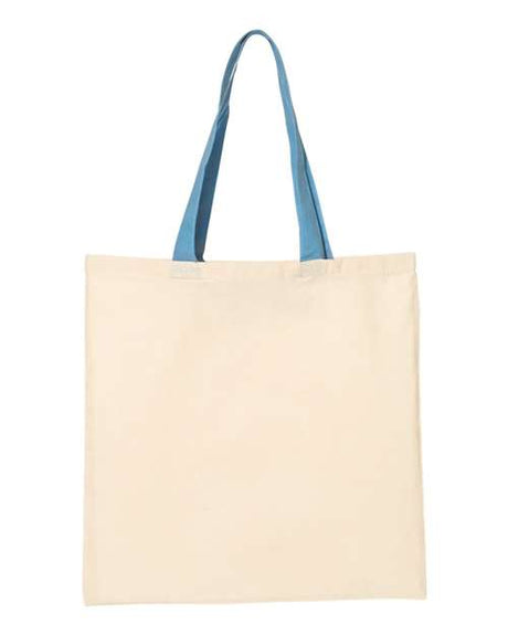Q-Tees Economical Tote with Contrast-Color Handles Unisex Accessories Bags & Backpacks
