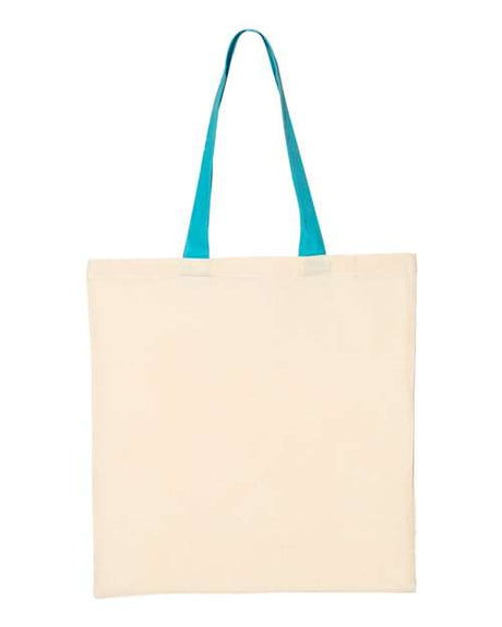 Q-Tees Economical Tote with Contrast-Color Handles Unisex Accessories Bags & Backpacks
