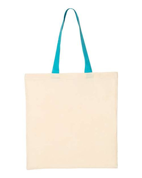 Q-Tees Economical Tote with Contrast-Color Handles Unisex Accessories Bags & Backpacks