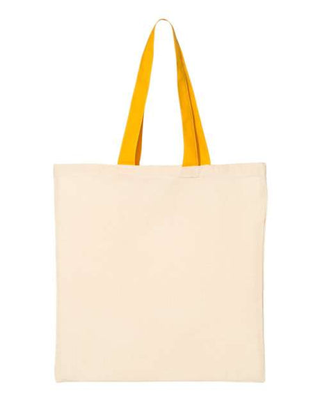 Q-Tees Economical Tote with Contrast-Color Handles Unisex Accessories Bags & Backpacks
