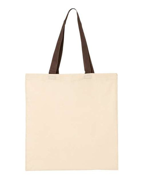 Q-Tees Economical Tote with Contrast-Color Handles Unisex Accessories Bags & Backpacks