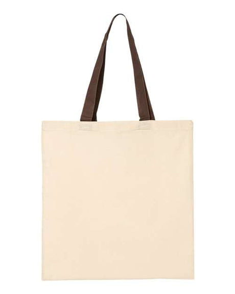 Q-Tees Economical Tote with Contrast-Color Handles Unisex Accessories Bags & Backpacks