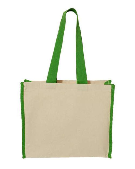 Q-Tees 14L Tote with Contrast-Color Handles Unisex Accessories Bags & Backpacks