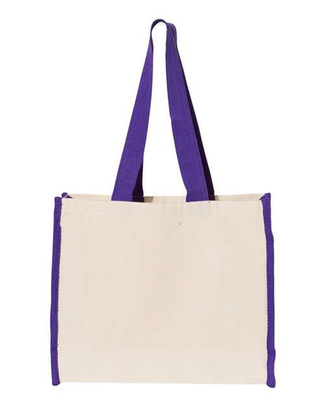 Q-Tees 14L Tote with Contrast-Color Handles Unisex Accessories Bags & Backpacks