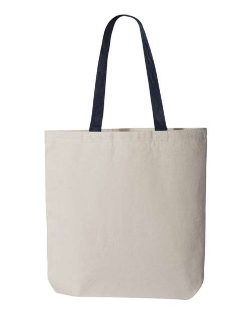 Q-Tees 11L Canvas Tote with Contrast-Color Handles Unisex Accessories Bags & Backpacks