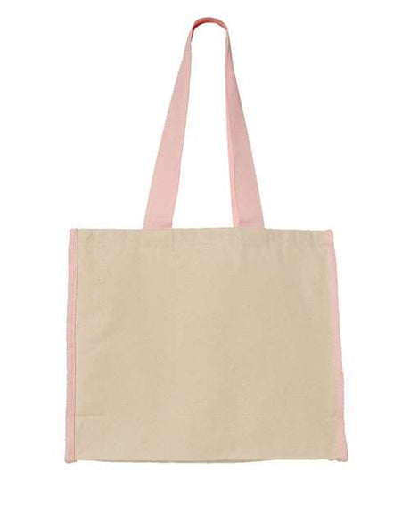 Q-Tees 14L Tote with Contrast-Color Handles Unisex Accessories Bags & Backpacks
