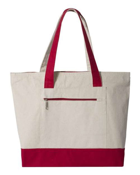 Q-Tees 19L Zippered Tote Unisex Accessories Bags & Backpacks
