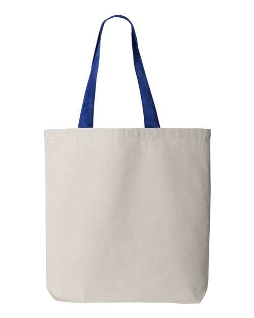Q-Tees 11L Canvas Tote with Contrast-Color Handles Unisex Accessories Bags & Backpacks