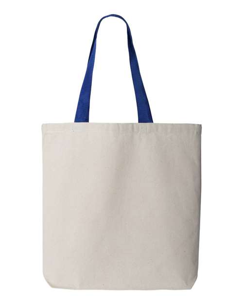 Q-Tees 11L Canvas Tote with Contrast-Color Handles Unisex Accessories Bags & Backpacks