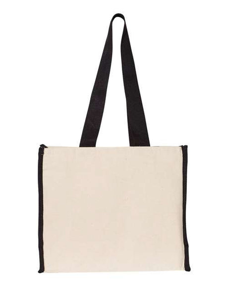 Q-Tees 14L Tote with Contrast-Color Handles Unisex Accessories Bags & Backpacks