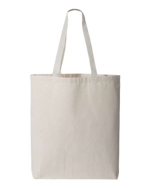 Q-Tees 11L Canvas Tote with Contrast-Color Handles Unisex Accessories Bags & Backpacks