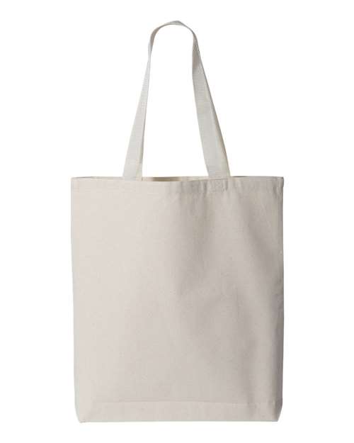 Q-Tees 11L Canvas Tote with Contrast-Color Handles Unisex Accessories Bags & Backpacks
