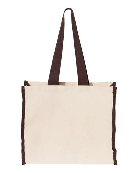 Q-Tees 14L Tote with Contrast-Color Handles Unisex Accessories Bags & Backpacks