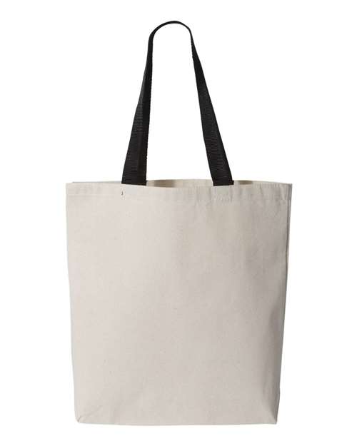 Q-Tees 11L Canvas Tote with Contrast-Color Handles Unisex Accessories Bags & Backpacks